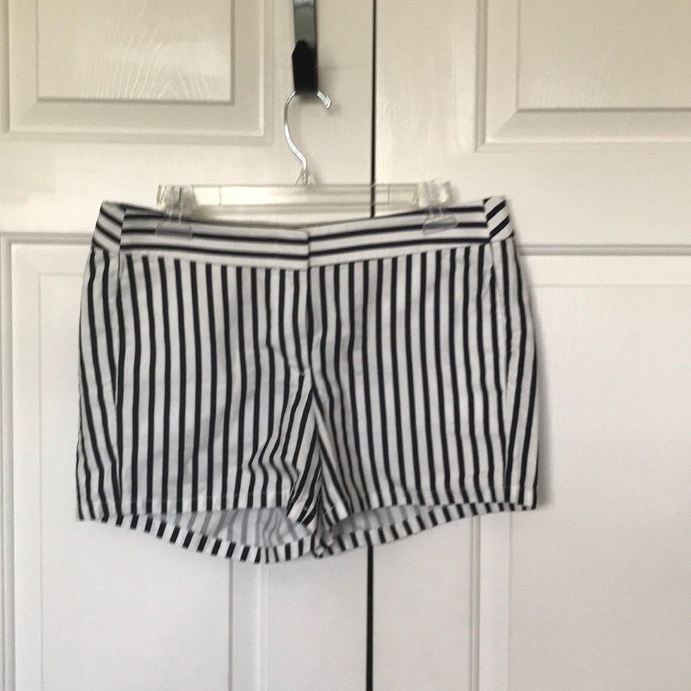 J Crew black and white striped shorts NWT